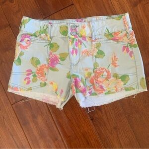 Pilcro Shorts The Wanderer Low Rise Raw Hem Floral Print Size 27 Anthropologie
